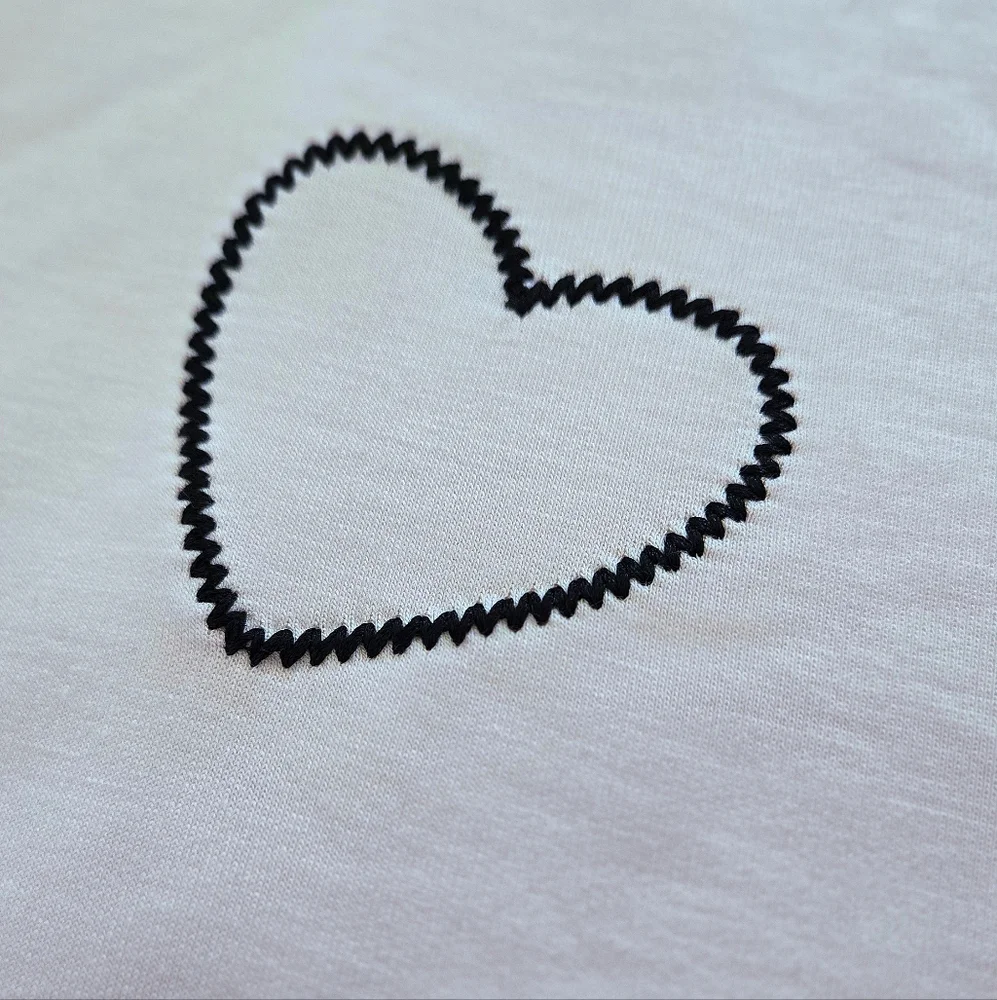 Sage🌿 Collective Stitched🪡 Open Black Heart🖤 Sweatshirt  - NWT - Picture 10 of 14